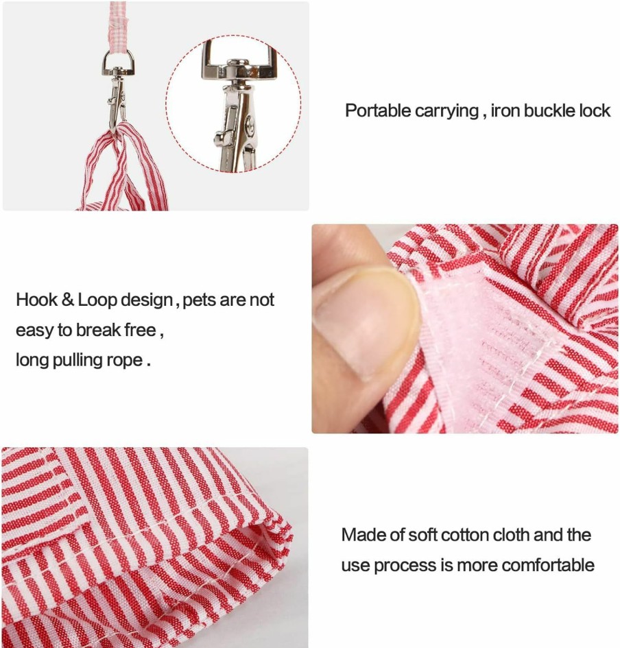 Small Animal Create idea | Create Idea Small Pet Harness With Leash Outdoor Walking Comfort Adjustable Stripe Vest Lead Rope For Guinea Pig Hamster Ferret Baby Hedgehog Dutch Pig Red S Size