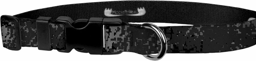 Small Animal Strapworks | Moose Pet Wear Camo Dog Collar - Camouflage Waterproof Dog Collar, Made In The Usa - 1 Inch Adjusts 16 - 27 Inches, Extra Large, Digi Camo Dark