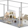 Small Animal BingoPaw | Large Guinea Pig Playpen Cage: Pet Indoor Clear Play Pen Whelping Box Fence With Waterproof Floor Liner - Small Animal Tall Transparent Acrylic Enclosure Crate With Metal Frame For Rabbit Hamster