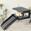 Small Animal Nakeluiie | Nakeluiie Wooden Guinea Pig Hideout, Small Animal House With Stair And Mat, Hanging Guinea Pig Hideout For Cage, Detachable Small Pet Hut Habitat For Guinea Pig Hamster Bunny Chinchillas