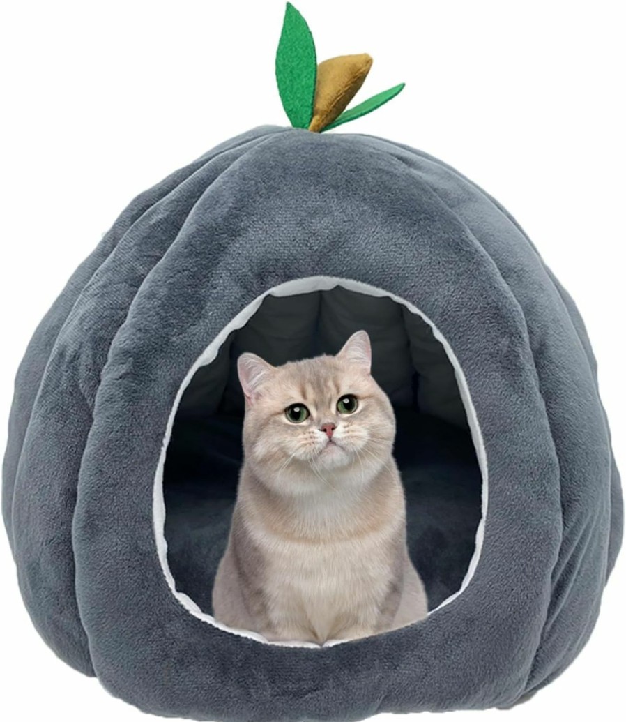 Small Animal WEWAYKGJ | Cat Bed Cave Bunny Warm House Guinea Pig Hideout Rabbit Bedding Nest Soft Cozy For Rabbit Cat Guinea Pig Chinchilla Squirrel Ferret Hedgehog (Gray)