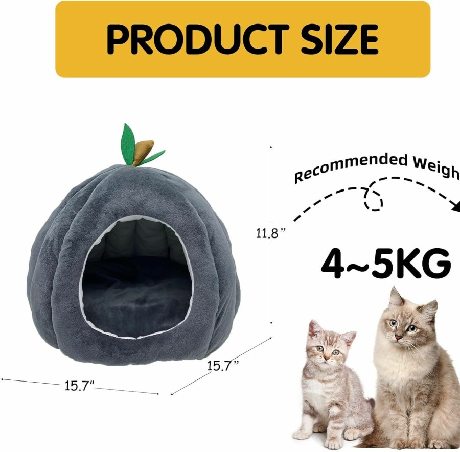 Small Animal WEWAYKGJ | Cat Bed Cave Bunny Warm House Guinea Pig Hideout Rabbit Bedding Nest Soft Cozy For Rabbit Cat Guinea Pig Chinchilla Squirrel Ferret Hedgehog (Gray)