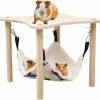 Small Animal Cdipesp | Cdipesp Guinea Pig Hideout Hammock With Wooden Stand, Guinea Pig Accessories For Cage, Small Animal Hammock Toys For Guinea Pigs Piggies Dwarf Rabbit Chinchilla Ferrets Rat Hamster