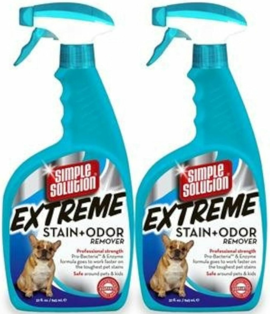 Small Animal Simple Solution | Simple Solution Extreme Stain Odor Remover Spray (64 Fl Oz) 2 Pack