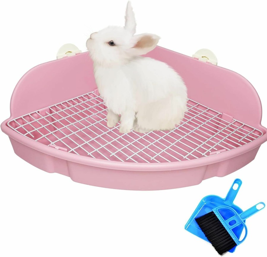 Small Animal PINVNBY | Pinvnby Large Rabbit Litter Box Bunny Corner Toilet Box Small Animal Cage Toilet Pet Potty Trainer Bigger Pan Fan Shape Box For Adult Guinea Pigs Chinchilla Ferret Galesaur (Blue)