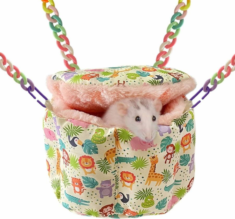 Small Animal Jevnd | Jevnd Rat Hammock For Cage, Rat Hanging Bed, Rat Cage Accessories Warm Sleeping Nest Bed, Small Animal Cage Hammock For Rats, Mice, Sugar Glider, Squirrel