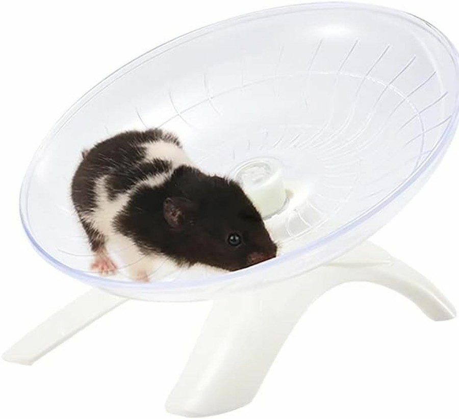 Small Animal CIAWASEI | Hamster Flying Saucer Exercise Wheel, Plastic Exercise Wheel For Small Animals - Silent Spinner Non Slip Run Disc For Hamsters Hedgehogs Small Pets Exercise Wheel (White)