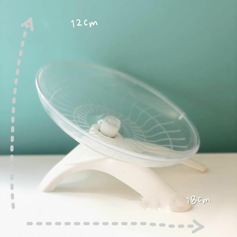 Small Animal CIAWASEI | Hamster Flying Saucer Exercise Wheel, Plastic Exercise Wheel For Small Animals - Silent Spinner Non Slip Run Disc For Hamsters Hedgehogs Small Pets Exercise Wheel (White)