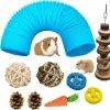 Small Animal PStarDMoon | Hamster Fun Tunnel Pet Mouse Plastic Tube Toys Small Animal Foldable Exercising Training Hideout Tunnels With Cute Pet Toys For Guinea Pigs,Gerbils,Rats,Mice,Ferrets And Other Small Animals (Blue)