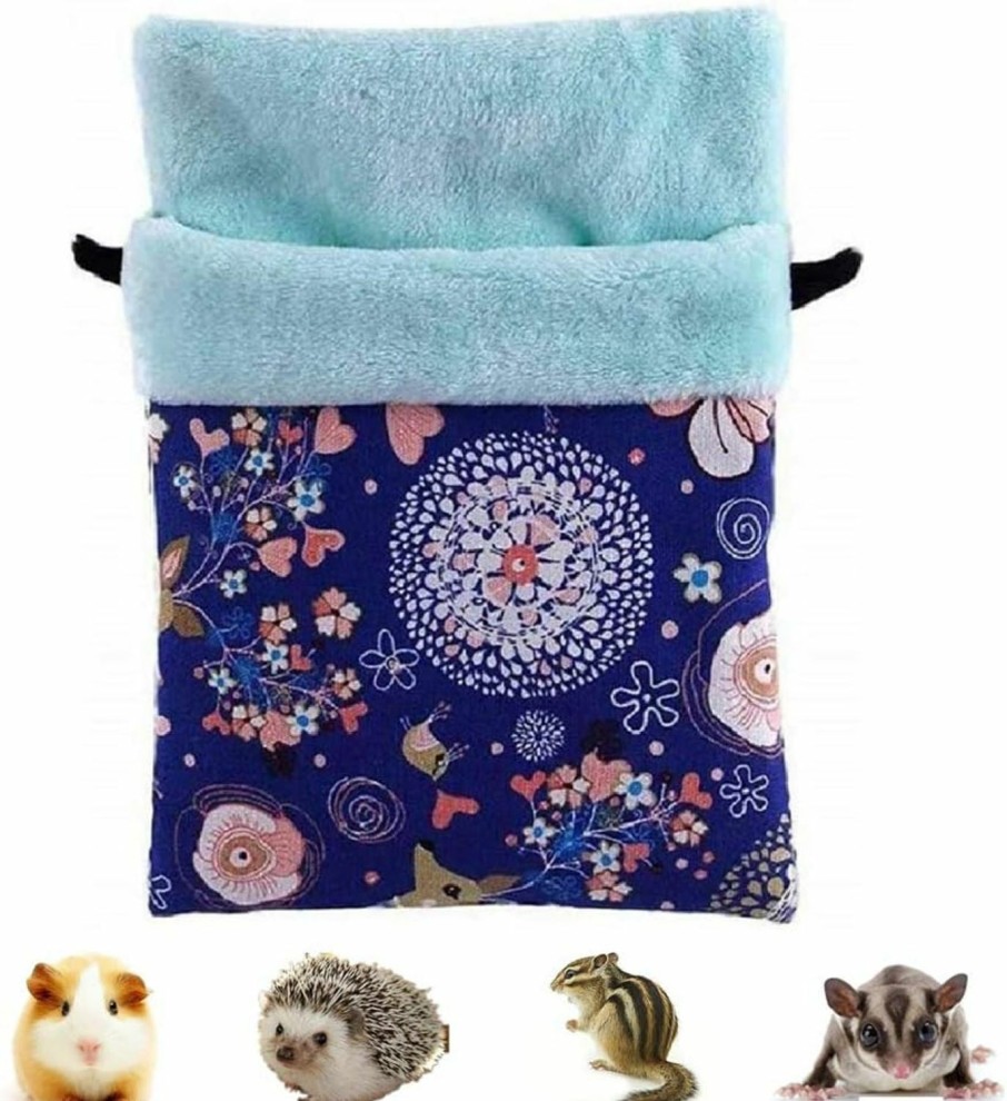 Small Animal Litewood | Litewood Sugar Gliders Sleeping Pouch Bag Small Pet Cotton Hanging Warm Comfortable Nest Bed For Small Animals Squirrels Marmosets Rats Hamster (Medium,Blue Deer) …