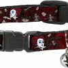 Small Animal Buckle-Down | Buckle-Down Breakaway Cat Collar - Queen Of Hearts Poses/Hearts/Cards Reds/Black - 1/2\" Wide - Fits 9-15\" Neck - Large