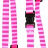 Small Animal Yellow Dog Design | Yellow Dog Design Pink Pink Stripe Roman Style H Dog Harness, X-Small-3/8 Wide Fits Chest Of 8 To 14\"