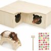 Small Animal Omawrf | Omawrf Hamster Maze, Multi Chamber Hideout Wooden Hamster Houses Activity Hamster Burrow Large Exercise Dwarf Hamster Playground With Bridge For Syrian Hamster Gerbil (Multi Chamber Room)