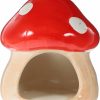 Small Animal POPETPOP | Popetpop Ceramic Hamster House Hamster Hideout Mushroom Shaped Hamster House Habitats Cool Bed For Dwarf Hamster Gerbil Mice