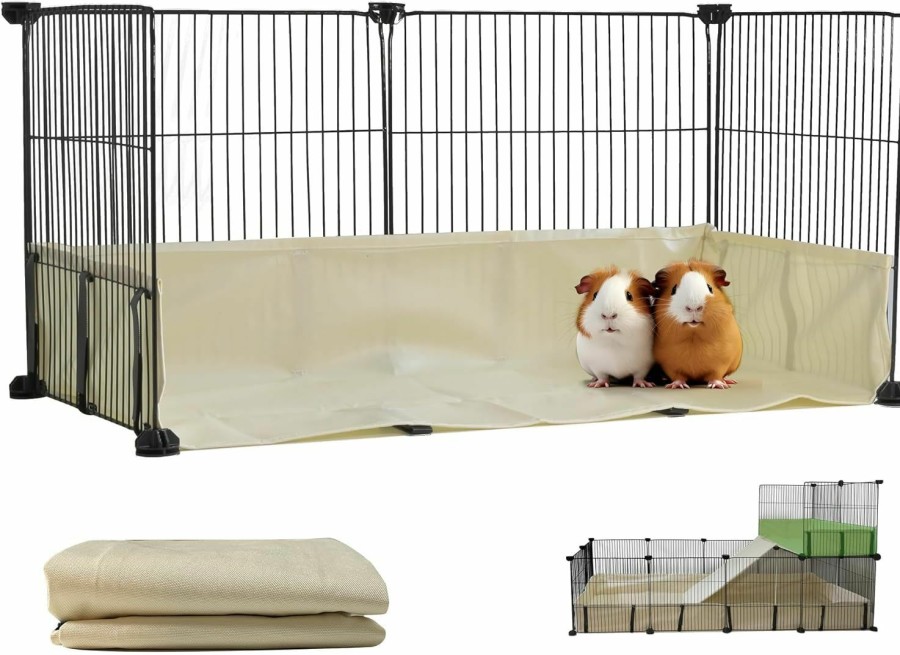 Small Animal FULUE | Fulue Guinea Pig Waterproof Cage Liner C&C 2X4,Guinea Pig Cage Canvas Bottom Replacement 56X28 Beige (C&C 2X4)