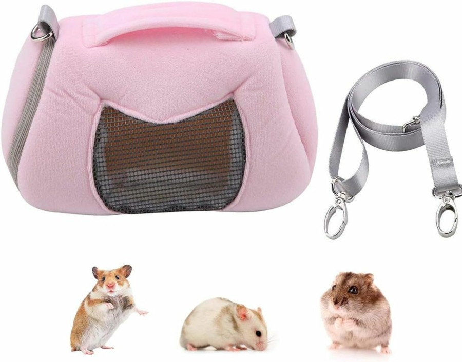 Small Animal Wontee | Dwarf Hamster Carrier Bag Portable Cylinder Warm Outdoor Bag With Adjustable Single Shoulder Strap (Grey)