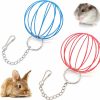 Small Animal BLLREMIPSUR | 2Pcs Rabbit Hay Feeder Ball, Bunny Grass Sphere Play Chew Toy, 2-In-1 Hay Manger Dispenser For Chinchillas, Guinea Pigs, Hamsters, Small Animals Blue, Red