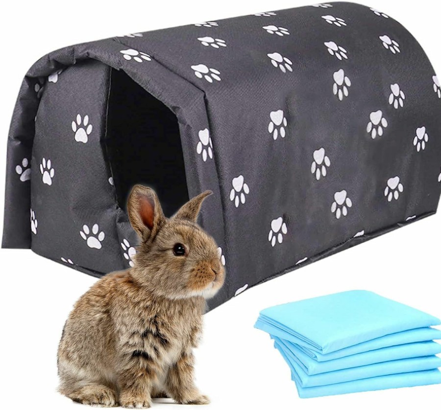 Small Animal Hamiledyi | Bunny Cave Bed Small Animal Warm Nest Habitats Guinea Pig Hideouts Stray Cats Shelter Cage Accessorie For Hamster Cats Rat Mice Chinchilla Flying Squirrel (Grey)