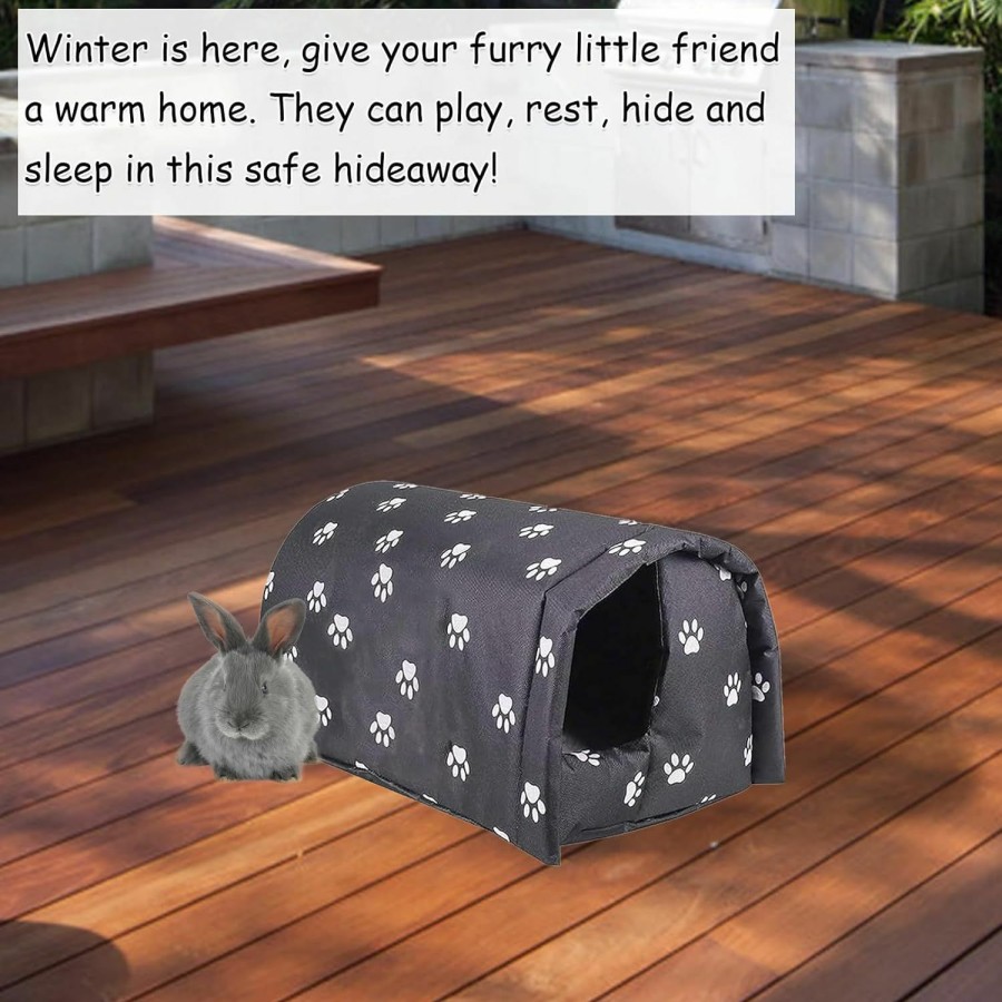 Small Animal Hamiledyi | Bunny Cave Bed Small Animal Warm Nest Habitats Guinea Pig Hideouts Stray Cats Shelter Cage Accessorie For Hamster Cats Rat Mice Chinchilla Flying Squirrel (Grey)