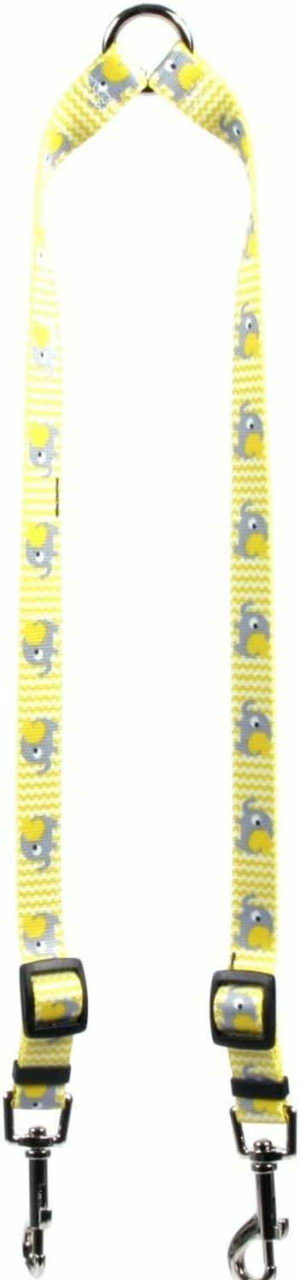 Small Animal Yellow Dog Design | Yellow Dog Design Yellow Elephants Coupler Dog Leash-Size Small-3/8 Inch Wide And 9 To 12 Inches Long