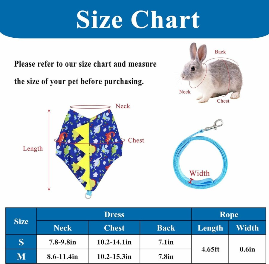 Small Animal Mogoko | Mogoko Halloween Rabbit Harness With Leash, Cute Dinosaur Dress Halloween Costumes And Leash Set For Rabbit Ferret Guinea Pig Kitten Small Animals