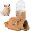 Small Animal HOXSURY | Hamster Water Bottle, Free Standing 3 In 1 Water Bottle Automatic Bottle Dispenser With Food Container Base Hut For Dwarf Hamster Mouse Rat Hedgehog And Other Small Animals(Grey-120Ml)