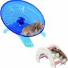 Small Animal Tfwadmx | 2 Pack Dwarf Hamster Flying Saucer Exercise Wheel Toy & Wood Rat Bridge Rainbow Climb-Durable Abs Plastic Running & Jogging Running Silent Spinner-For Small Mouse Hedgehog Mice Gerbil Cage