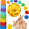 Small Animal LEIFIDE | Leifide 9 Pack Stack Up Bunny Cups And Treat Ball For Bunny Toys Rabbit Food Dispenser Rabbit Stacking Cups Snack Ball Rabbit Toys Plastic Nesting Toys For Small Animals Rabbits