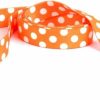 Small Animal Yellow Dog Design | Yellow Dog Design Tangerine Polka Dot Dog Leash-Size Large-1 Inch Wide And 5 Feet (60 Inches) Long