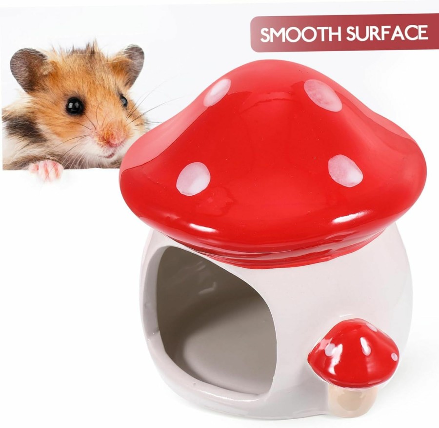 Small Animal NOLITOY | Nolitoy Mushroom Shaped Sleeping Nest Pet Hides Pet Houses Hedgehog Hideout Ceramic Nest Summer Cooling House Small Animal Hideout Ceramic Cooling Nest Ceramics Hamster