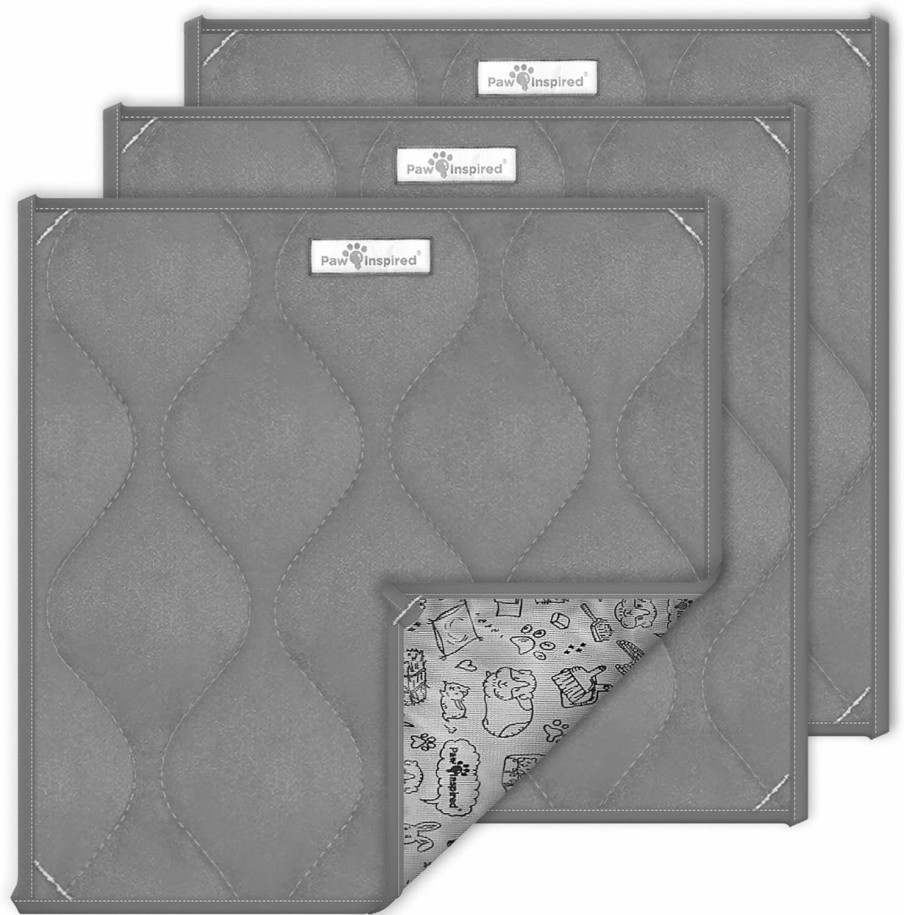 Small Animal Paw Inspired | Paw Inspired Guinea Pig Cage Liners | Washable Fleece Bedding For Guinea Pigs, Ferrets, Rabbits, Hamsters, Small Animals | Super Absorbent Pee Pads (C&C 2X4, Gray)