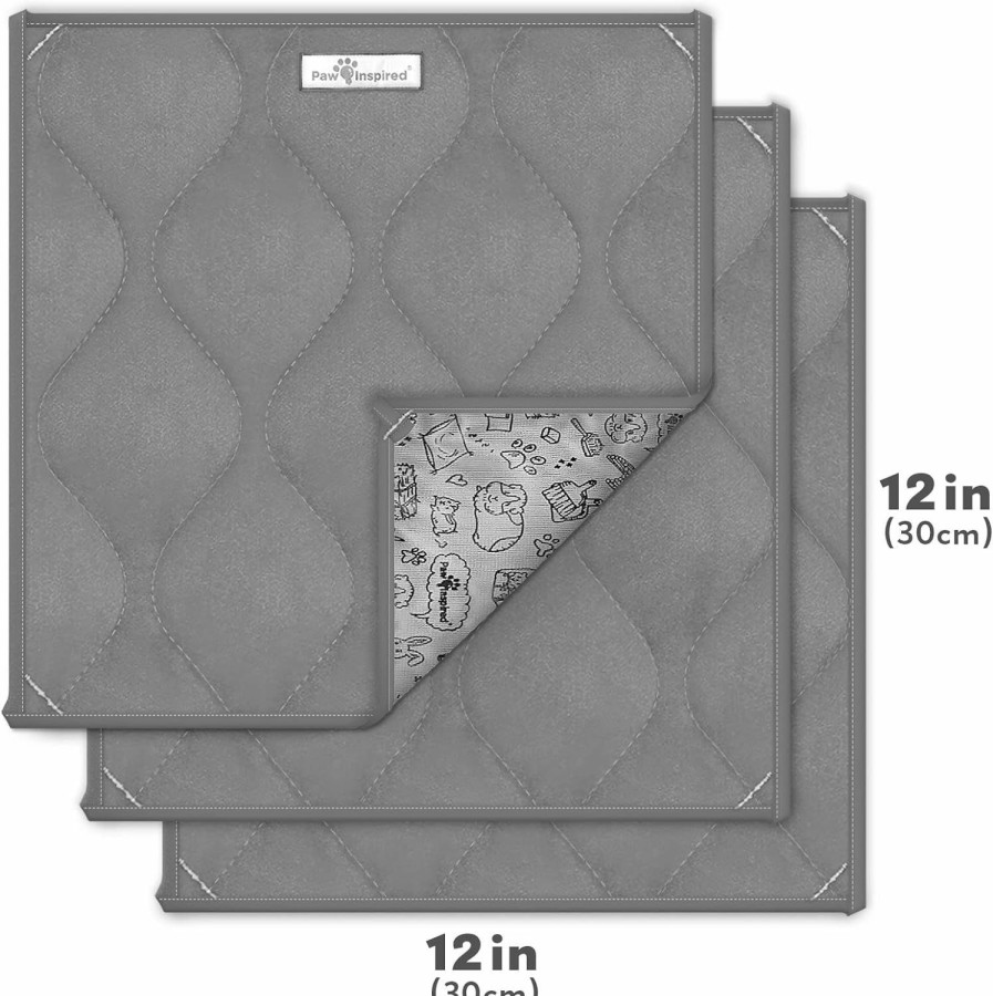 Small Animal Paw Inspired | Paw Inspired Guinea Pig Cage Liners | Washable Fleece Bedding For Guinea Pigs, Ferrets, Rabbits, Hamsters, Small Animals | Super Absorbent Pee Pads (C&C 2X4, Gray)