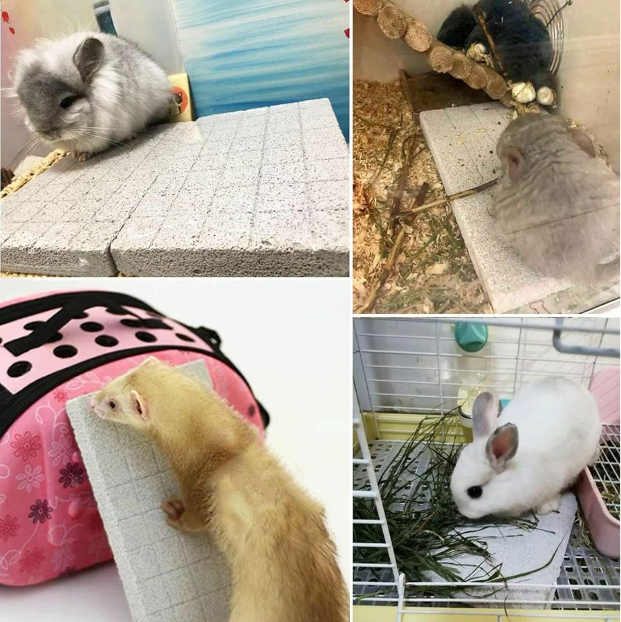 Small Animal kathson | Kathson Bunny Grinding Claw Pad Rabbit Scratch Foot Pad Small Animals Lava Grinding Teeth Stone Hamster Chew Treats Toys For Guinea Pig Rat Gerbil Chinchilla Hedgehog