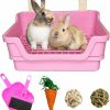 Small Animal kathson | Kathson Extra Large Rabbit Litter Box Trainer Rabbit Toilet Small Animal Potty Bunny Litter Pan Box For Adult Guinea Pig Rats Chinchilla Ferret Galesaur (White)