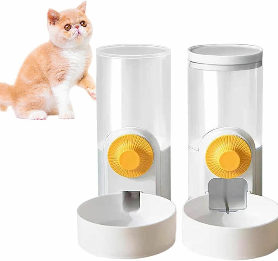 Small Animal Hamiledyi | Hamiledyi Rabbit Food Water Bottle Ferret Hanging Fountain Automatic Dispenser Chinchilla Food Feeder Bowl No Leak Detachable Crock For Puppy Chinchilla Guinea Pig