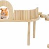 Small Animal BATTIPAW | Hamster Platform With Climbing Ladder, Wooden Small Pet Play Stand, Guinea Pig Playground With Fence, Small Animals Activity Toy For Squirrel Gerbil Squirrel Rat