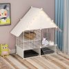 Small Animal DuvinDD | Duvindd 2-Story Small Rabbit Cage Indoor Bunny Hutch With 2 Deep Pull-Out Trays And Urine Guard, Guinea Pig Cage Metal Wire Netting Villa, Small Animals House For Ferret, Chinchilla, Hedgehog