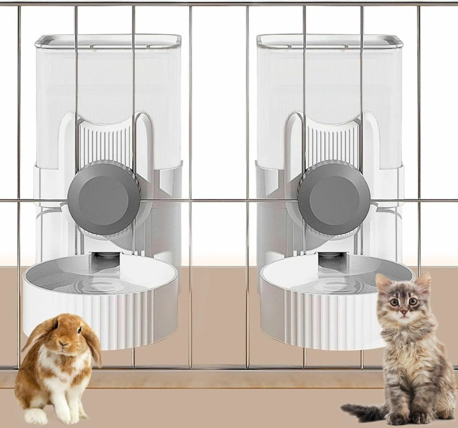 Small Animal kathson | Kathson 2Pcs Hanging Automatic Cat Water Dispenser 1L Gravity Rabbit Waterer For Cage Pet Water Feeder Station Bowl Self Feeding For Kitten Puppy Bunny Guinea Pig Ferret Hedgehog