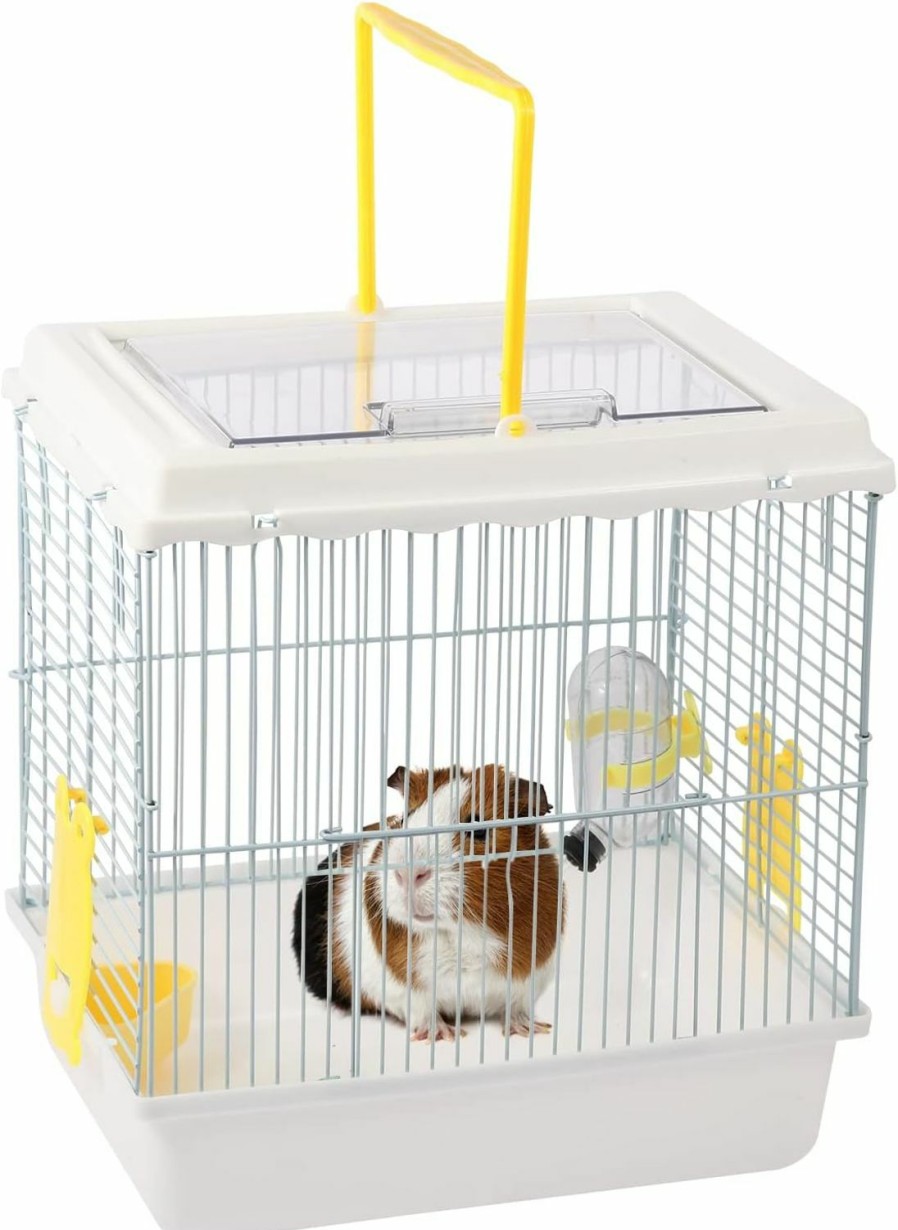 Small Animal Misyue | Misyue Hamster Travel Portable Carrier Cage Small Animal Carry Case With Water Bottle&Foodbowl& For Dwarf Hamster,Ferrets,Hedgehog,Chinchilla,Guinea Pig(White)