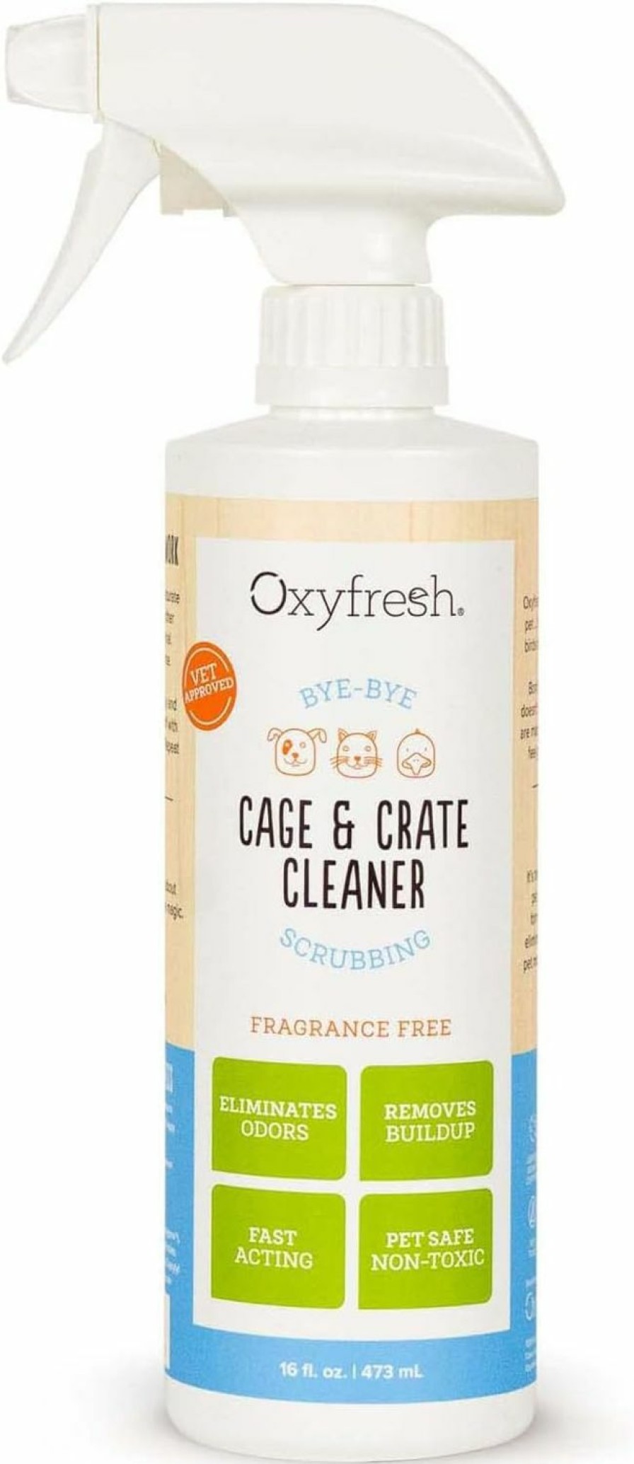 Small Animal Oxyfresh | Oxyfresh Premium Crate & Cage Cleaner Professional Dog Crate & Small Animal & Bird Cage Odor Eliminator Quickly Cleans, Removes Poop & Deodorizes Pet Odors Safe & Bleach Free