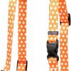 Small Animal Yellow Dog Design | Yellow Dog Design Orange Polka Dot Roman Style H Dog Harness, X-Large-1\" Wide And Fits Chest Of 28 To 36\"