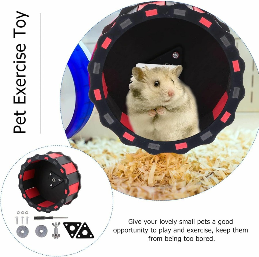 Small Animal balacoo | Rabbit Toys Pig Gerbils Other Play Exercise Pets Running/Hamster Black Wooden Red Mounted Hamsters Hedgehogs Chinchilla Exerciser Bear Wheel- Golden Playing Activity Wall Rabbit Toy