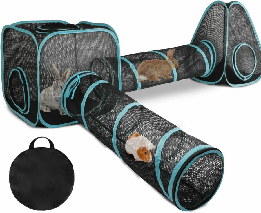 Small Animal GINDOOR | Gindoor Small Animal Playpen, 4-In-1 Breathable & Transparent Pet Playpen Pop Open Outdoor/Indoor Exercise Yard Tent With Tunnels Anti Escape For Rabbit, Bunny, Ferret, Chinchilla, Guinea Pig