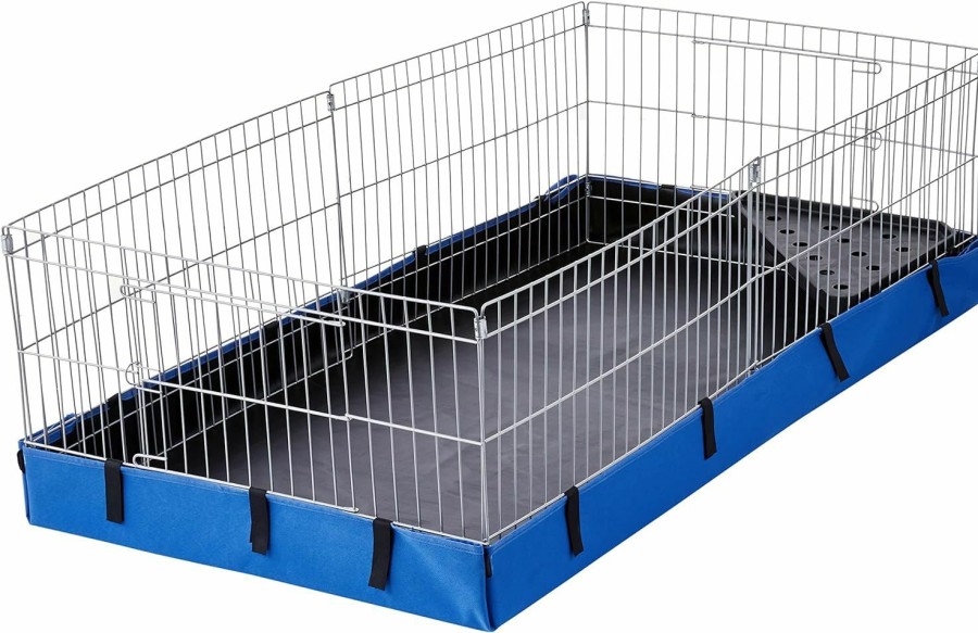 Small Animal Amazon Basics | Amazon Basics Leakproof Canvas Bottom Guinea Pig Pet Cage With Divider Set, Black, 47.6\"L X 24.2\"W X 14.0\"H