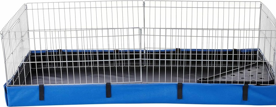 Small Animal Amazon Basics | Amazon Basics Leakproof Canvas Bottom Guinea Pig Pet Cage With Divider Set, Black, 47.6\"L X 24.2\"W X 14.0\"H