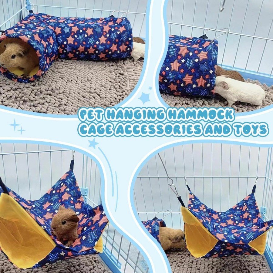 Small Animal EAEDMY | Eaedmy Guinea Pig Rat Tunnel Ferret Hammock, Small Animal Corner Tunnel & Tubes & Bed For Hedgehog Piggy Chinchilla Hideout Toys And Cage Accessories (1. Tunnel)