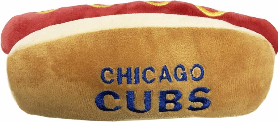 Small Animal Pets First | Pets First Mlb Chicago Cubs Plush Dog Toys - Stadium Theme Snacks - Cutest Plush Hot-Dog Toy For Dogs & Cats With Inner Squeaker & Premium Embroidery Of Baseball Team Name/Logo