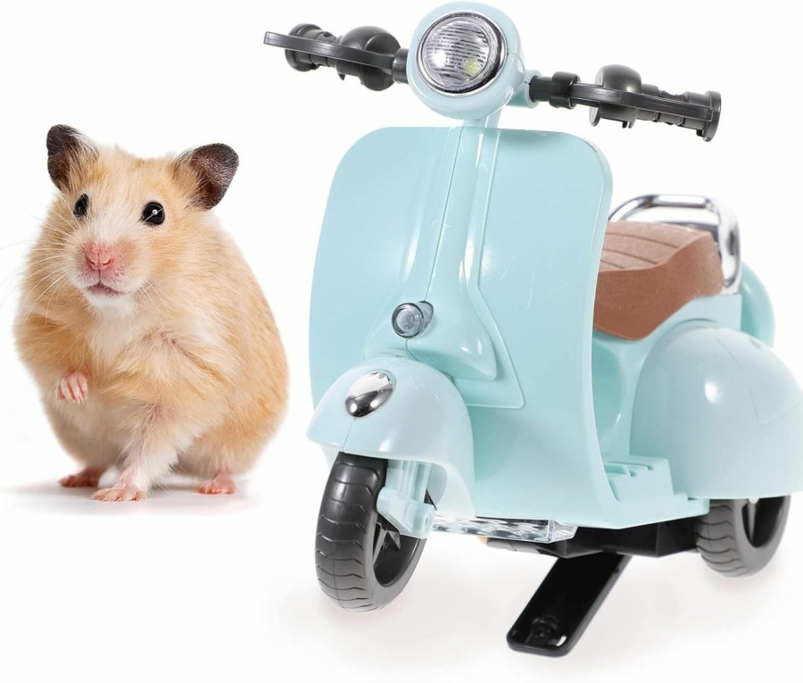 Small Animal Mipcase | Mipcase Hamster Motorcycle Hamster Cage Accessories Rotating Motorbike Model Guinea Pig Hideout Bike Guinea Pig Toys Motorcycle Gift Hamster Car Plastic Child Music Box Luminous