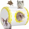 Small Animal SLCXRER | Slcxrer Chinchilla House, Ceramic Hamster Hideout With Dry Bathroom, 8.6\" Large Size, Suitable For Guinea Pig Summer Hideout, Habitats Decor For Chinchilla, Hamster Mice Gerbils Mouse, Yellow Color