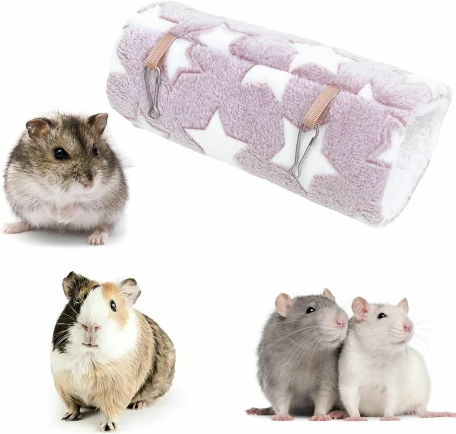 Small Animal AZVNMT | Azvnmt Mouse Cage Accessory, Hanging Climbing Tunnel, Hamster, Guinea Pig, Ferret, Squirrel, Warm Winter Hiding Place, Hammock Plush Toy